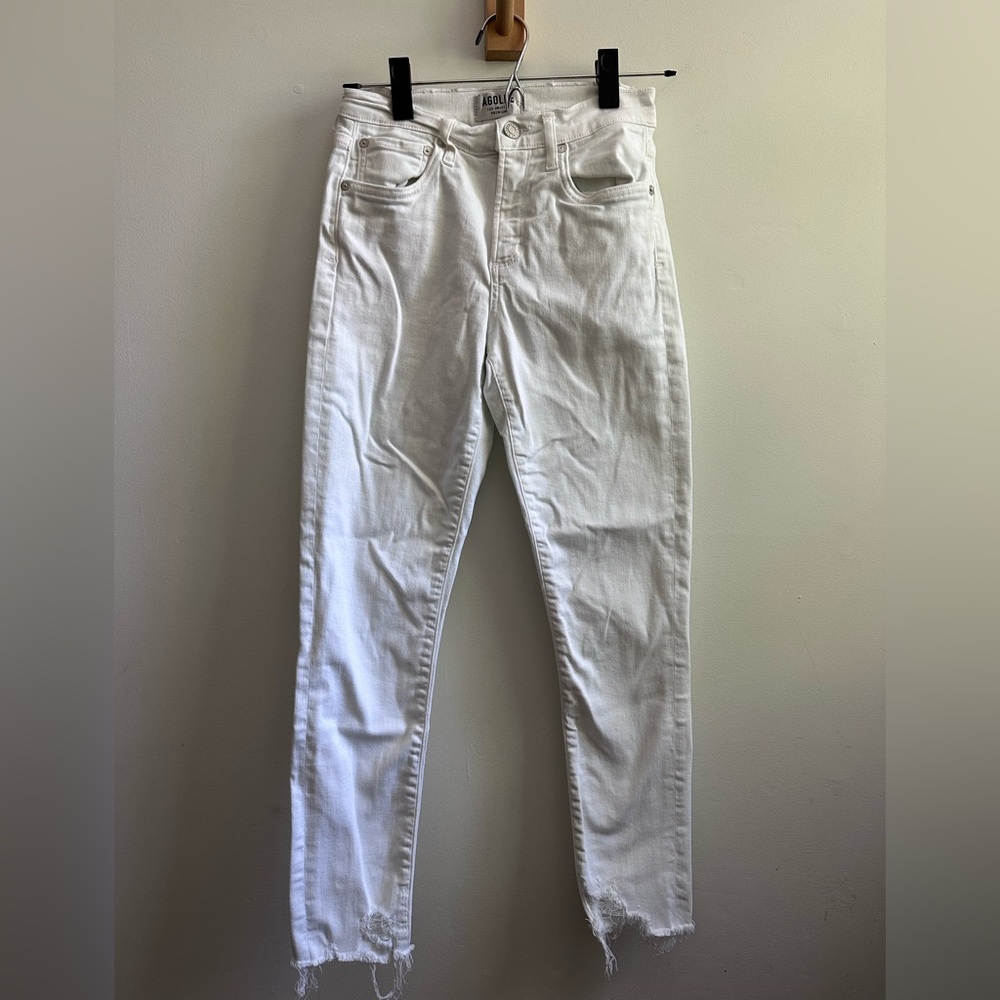 AGOLDE Sophie White High Rise Skinny Crop Jeans size 25
